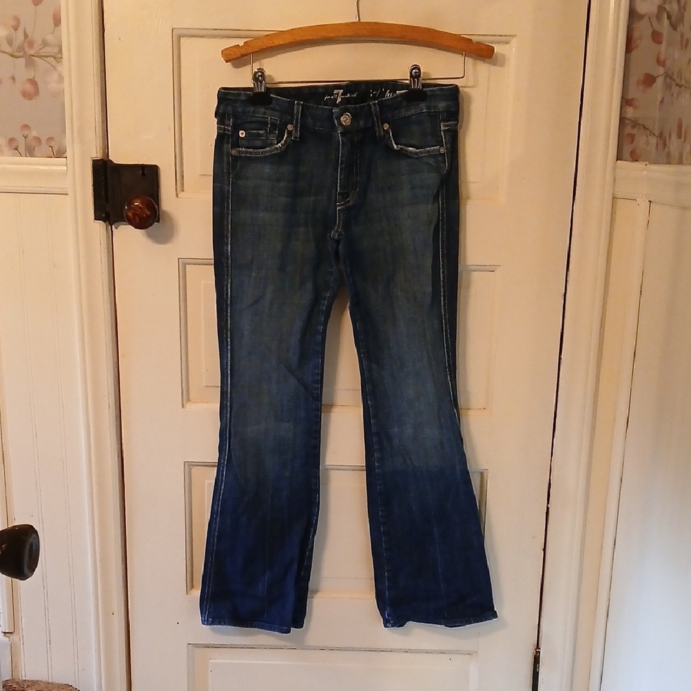 7 For All Mankind Dark Blue Flare Jeans
